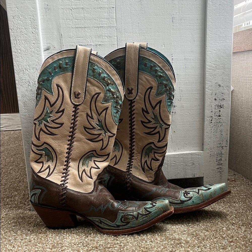 Tony Lama Turquoise Leather Boots